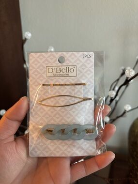 $10 for 3 sets of D'Bell Accessories Gold & Light Gray Hair Clip Set